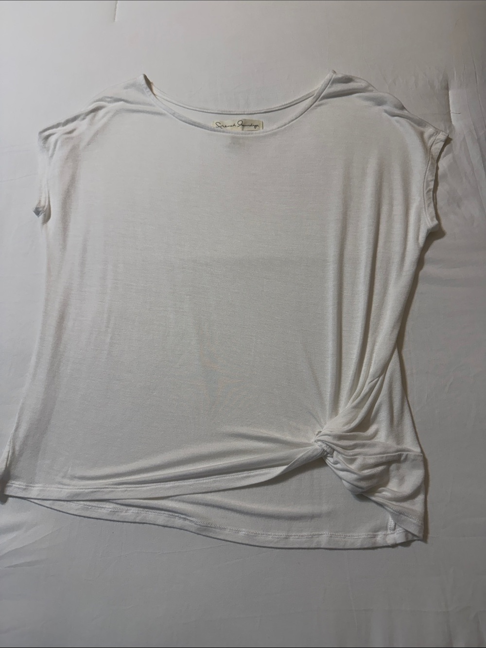 French Laundry  Small White Knot-Front Women's Top